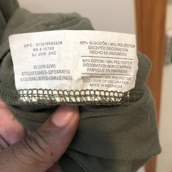 Just My Size Short Sleeve Top 5X PLUS SIZE - Picture 3 of 9